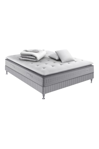 Ensemble matelas à ressorts ensachés, sommier Classique Extension, couette et 2 oreillers  - Epaisseur 29 cm - Ferme