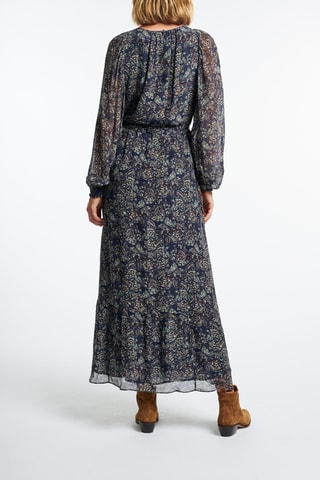 Vestido comprido Sylvia Azul-marinho