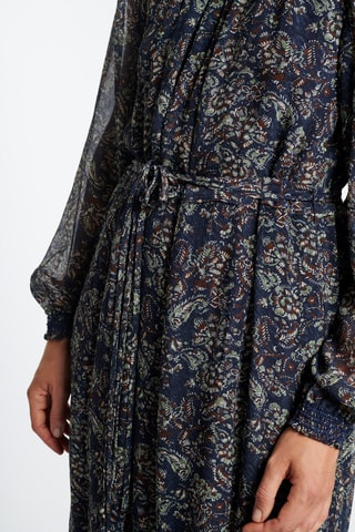 Vestido comprido Sylvia Azul-marinho