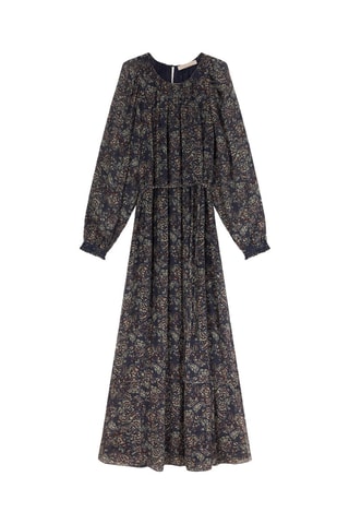 Vestido comprido Sylvia Azul-marinho