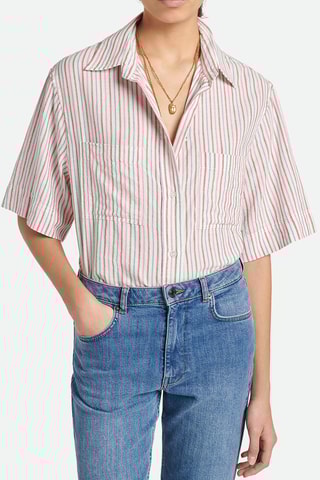 Camisa Victoire Branco e rosa