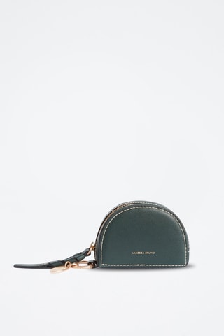 Porta-moedas de couro Lou - Verde-pinheiro