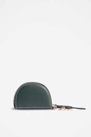 Porta-moedas de couro Lou - Verde-pinheiro