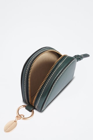 Porta-moedas de couro Lou - Verde-pinheiro