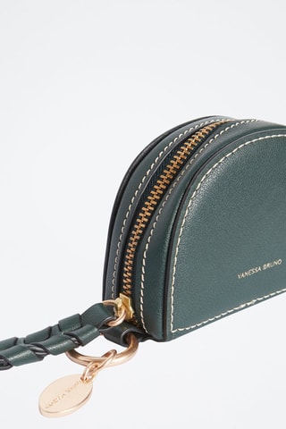 Porta-moedas de couro Lou - Verde-pinheiro