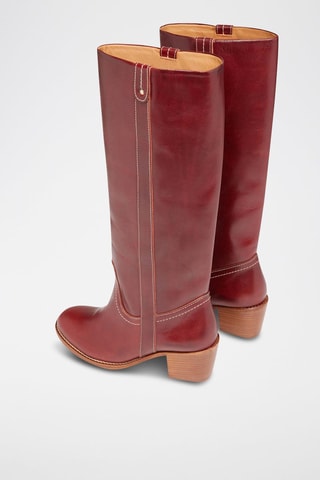 Botas em couro - Bordô
