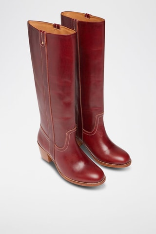 Botas em couro - Bordô