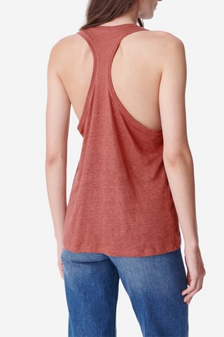 Camisola de alças em linho Thida - Rosa-velho mesclado