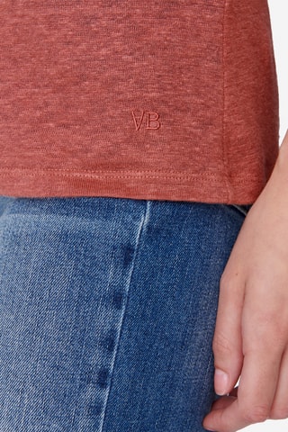Camisola de alças em linho Thida - Rosa-velho mesclado