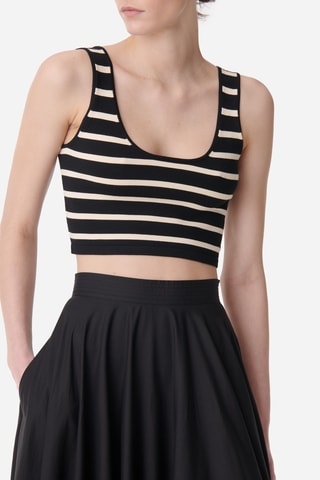 Camisola de alças Calou - Preto e branco