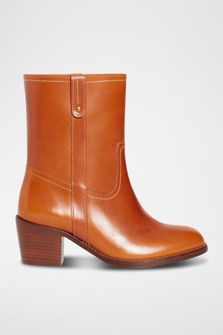 Botins de couro - Castanho