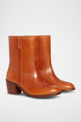 Botins de couro - Castanho