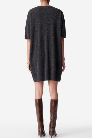 Vestido direito oversize em lã merino - Antracite