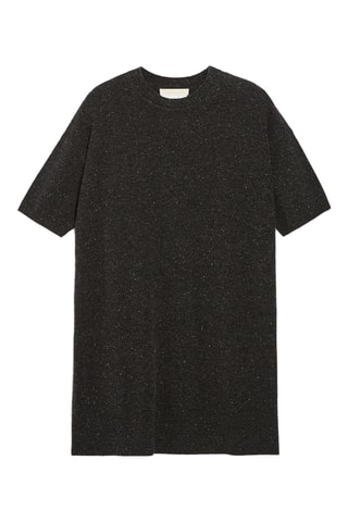 Vestido direito oversize em lã merino - Antracite