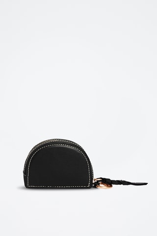 Porta-moedas em couro - Preto