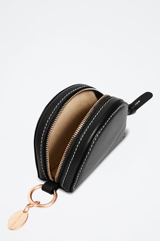 Porta-moedas em couro - Preto