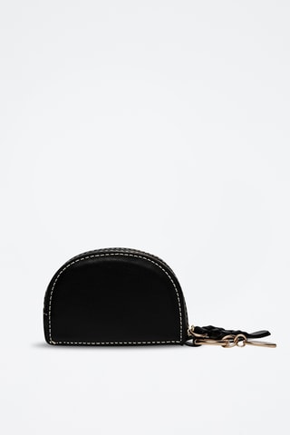Porta-moedas em couro - Preto