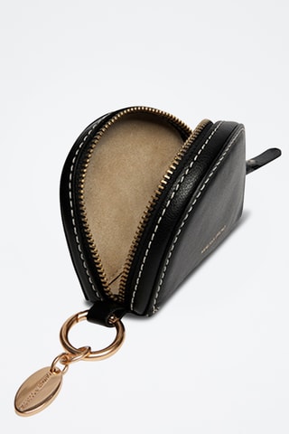 Porta-moedas em couro - Preto