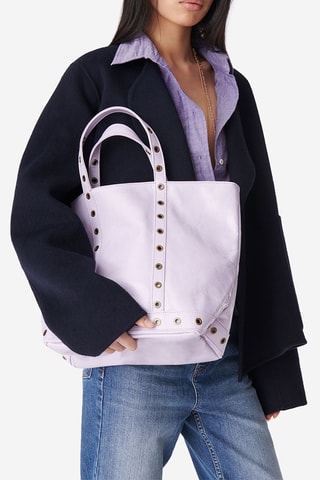 Mala shopper em couro - Malva