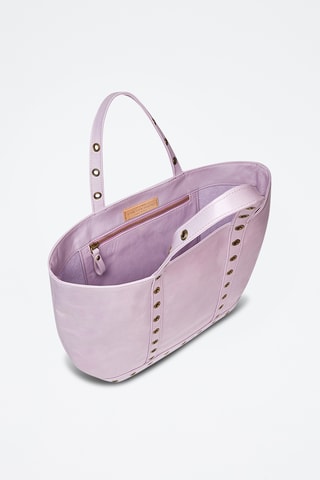 Mala shopper em couro - Malva