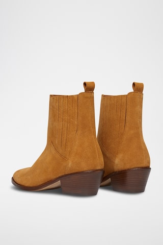 Botins em couro de vitelo - Camel