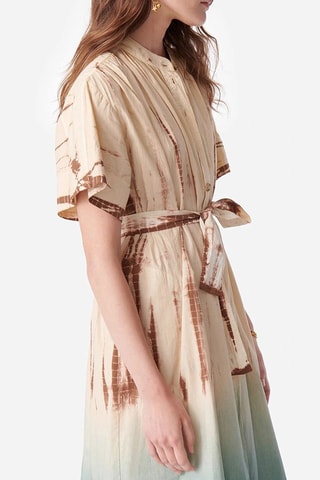 Vestido-camisa dip and dye - Bege