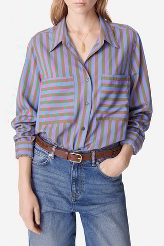 Camisa oversize - Azul-claro