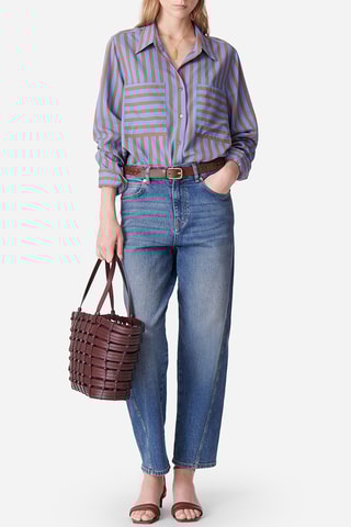 Camisa oversize - Azul-claro