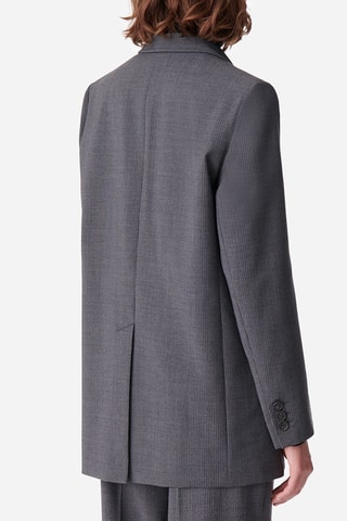 Blazer oversize em lã virgem - Cinzento
