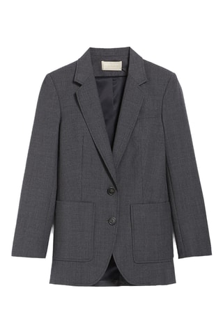 Blazer oversize em lã virgem - Cinzento