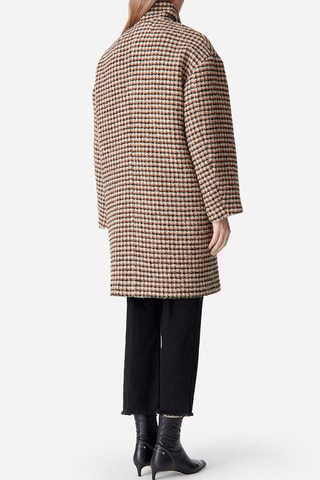 Sobretudo oversize em alpaca, lã virgem e lã - Camel