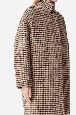 Sobretudo oversize em alpaca, lã virgem e lã - Camel