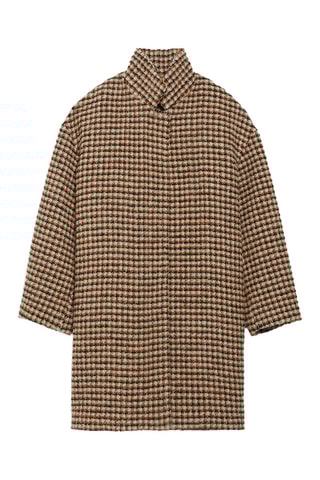 Sobretudo oversize em alpaca, lã virgem e lã - Camel