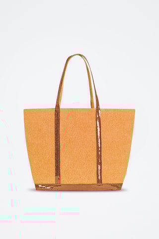 Mala shopper em linho - Castanho-claro