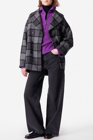 Sobretudo oversize em lã - Antracite