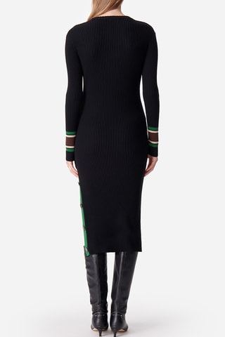 Vestido midi em lã - Preto