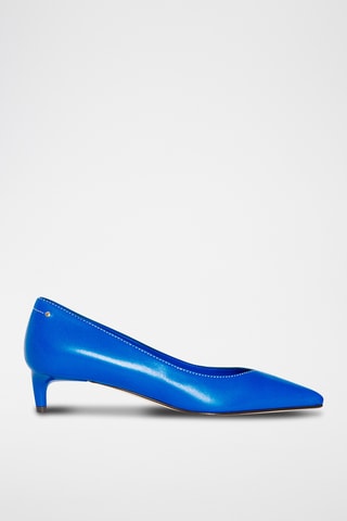 Sapatos de salto em couro de cordeiro envernizado - Azul