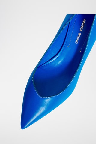 Sapatos de salto em couro de cordeiro envernizado - Azul