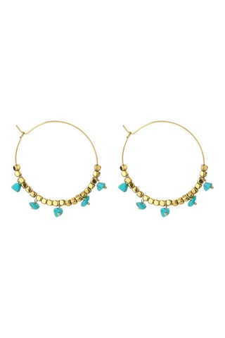 Créoles - Plaqué or et turquoises - Emily Westwood