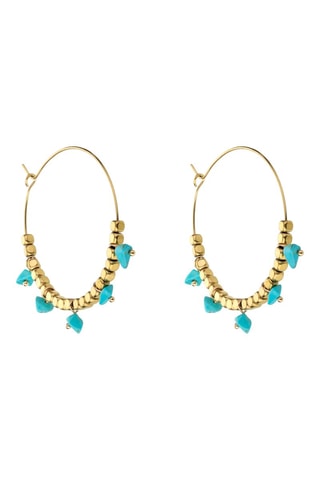 Créoles - Plaqué or et turquoises - Emily Westwood