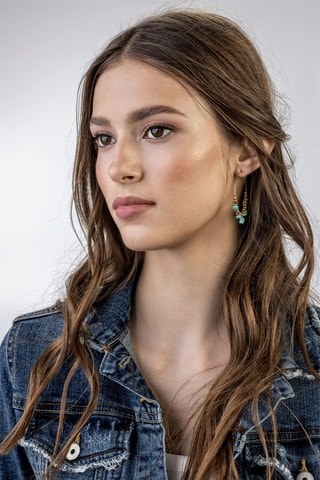 Créoles - Plaqué or et turquoises - Emily Westwood