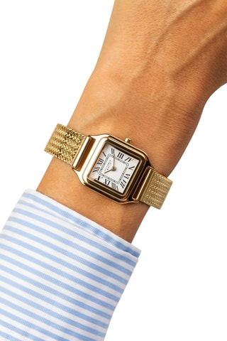 Relógio de quartzo em aço - Dourado e branco - Victoria Walls