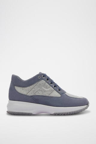 Leren Wedge Sneakers - Blauw