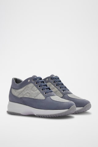 Leren Wedge Sneakers - Blauw