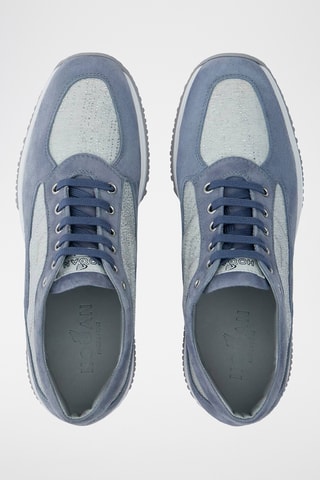 Leren Wedge Sneakers - Blauw