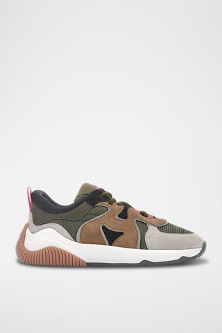 Leren Sneakers - Groen en Bruin
