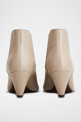 Leren Enkellaarzen - Beige