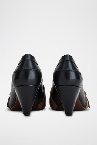 Leren Mocassins met Hak - Zwart
