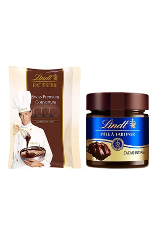 2 x Lindt Pâtisserie chocolat noir et 3 x Pâte à tartiner Lindt cacao Intense - 2 x 500 g et 3 x 200 g