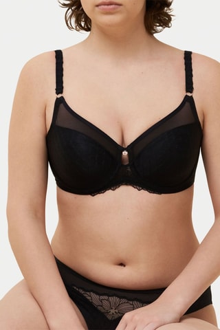 Soutien-gorge ampliforme Azalea Florale W01 - Noir